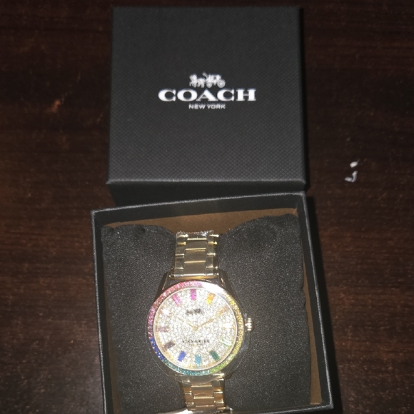 Coach Jewelry - Coach Gold Watch with Rainbow Dial
